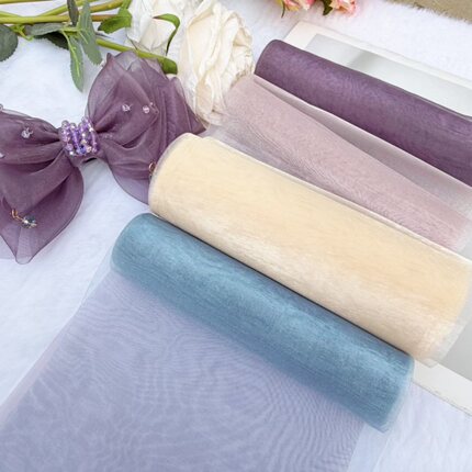 玖阁家新品珠光欧根纱15/20厘米宽手工DIY发饰蝴蝶结配件材料