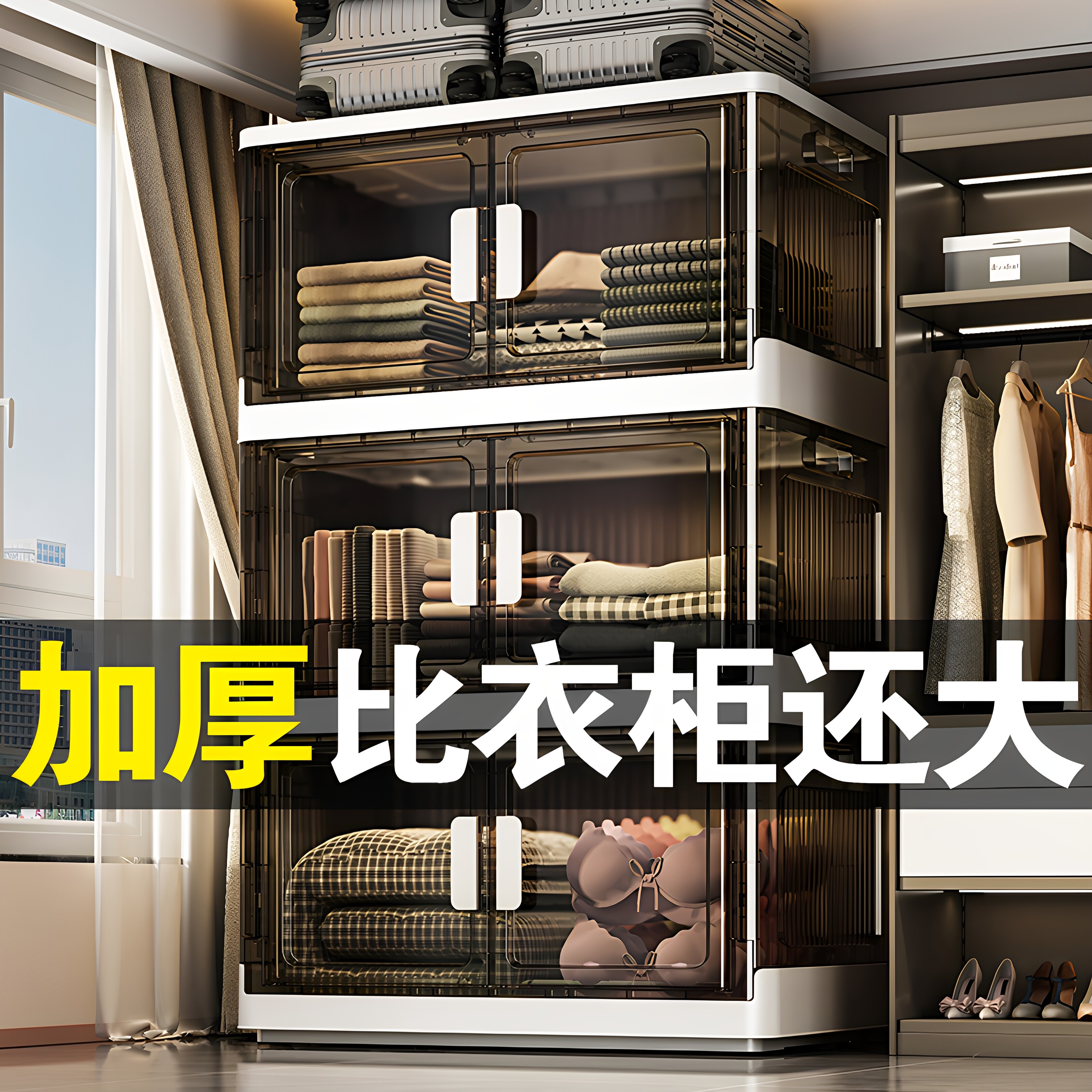 日本进口MUJIΕ收纳柜折叠收纳箱家用客厅玩具储物柜零食柜免安装