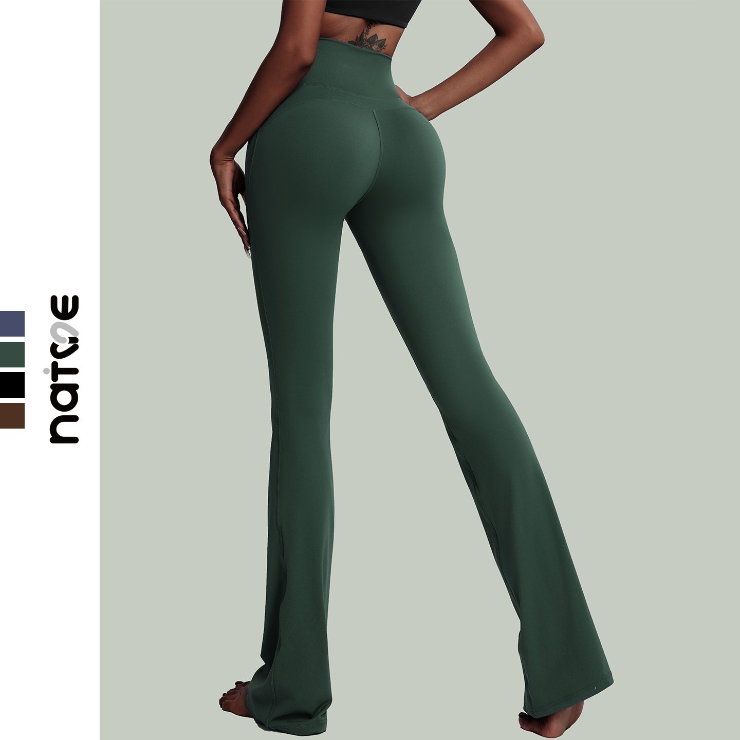 提臀微喇叭裤显腿长高腰收腹瑜伽喇叭裤无痕线健身裤显臀弹力裤秋