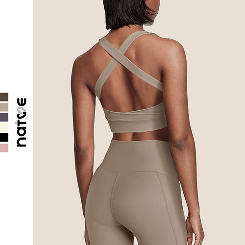 运动文胸美背内衣背心式收副乳