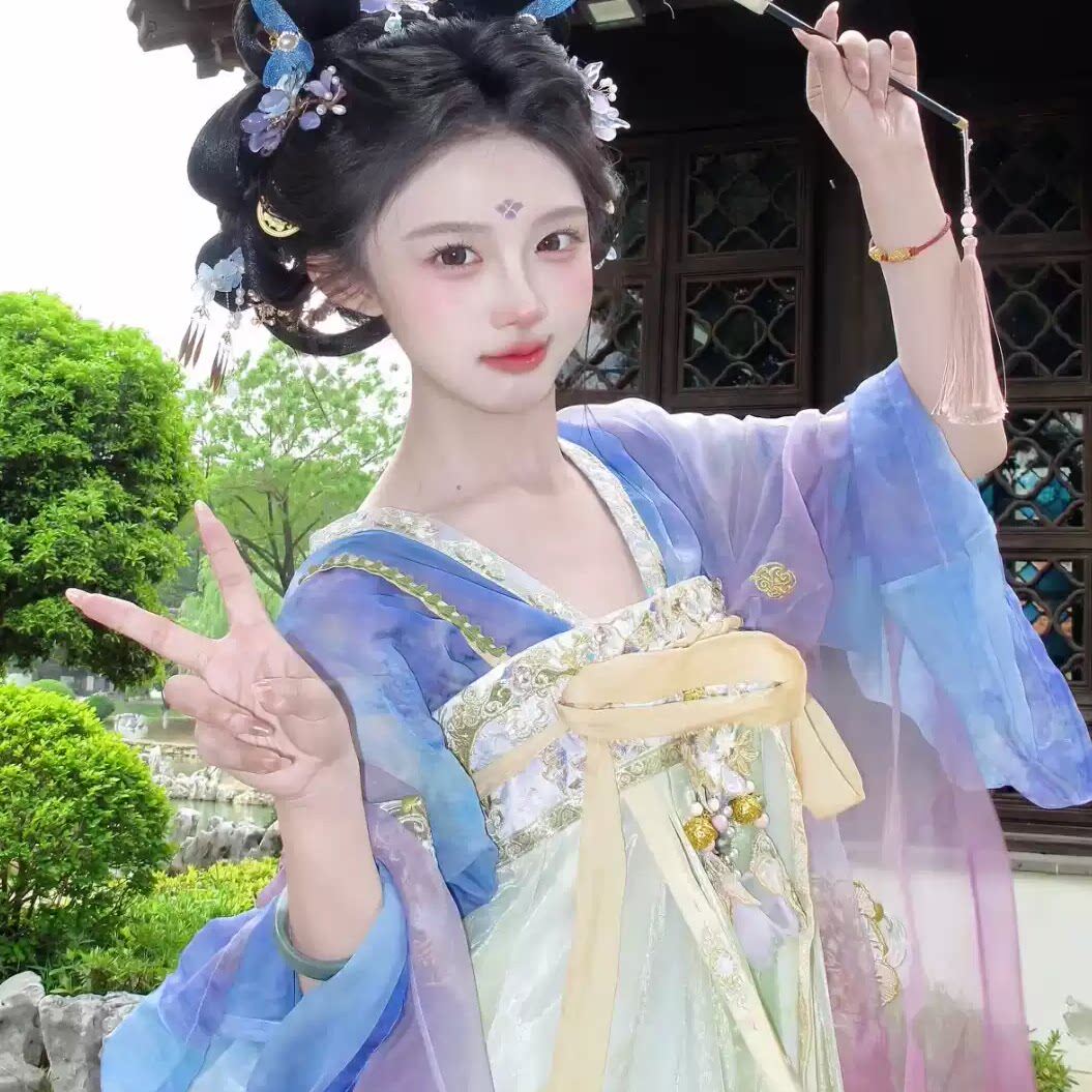 春秋新款【寻香三千】原创汉服女唐制中国古风仙气对襟日常齐胸套