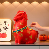 新年礼物存钱罐家居装 饰品红色马造型摆件招财进宝马摆件马上发财