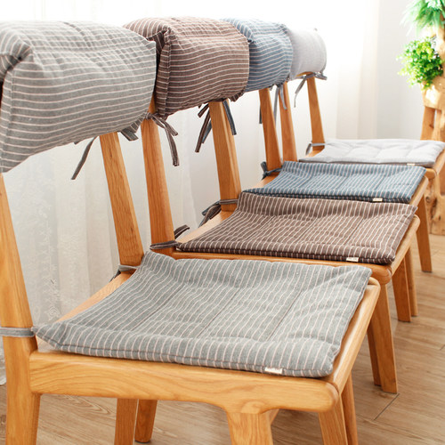 日式条纹棉麻冬季厚款榻榻米坐垫