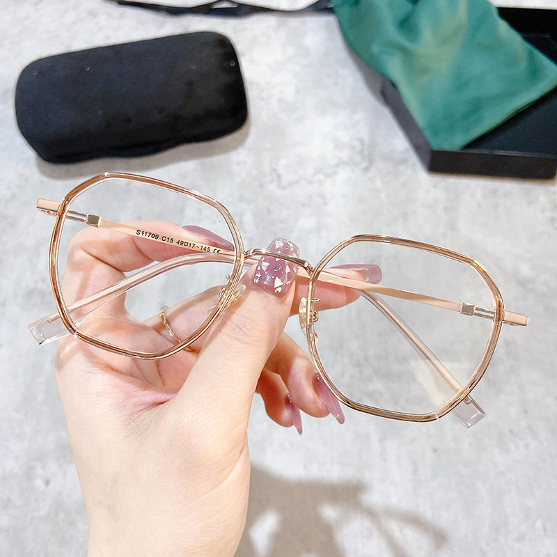 多边形大框男女学生近视镜韩版潮流个性日系风小巧女生INS风 纯欲