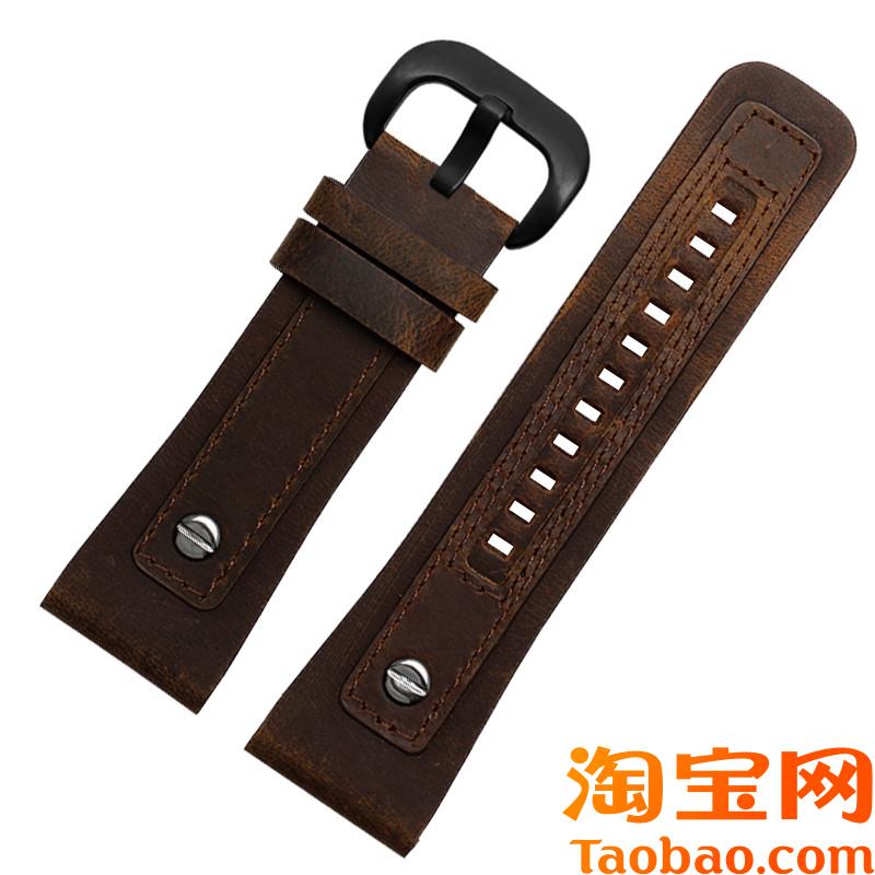 原装适用七个星期五手表表带牛皮Q2Q3P1系列磨砂真皮表带男士28mm