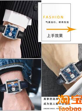 原装适用泰格豪雅手表带摩纳哥CAW211卡莱拉真皮表带折叠扣牛皮男