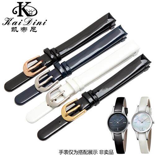 凯帝尼表带适配CK手表K43231/K43232/K43L236真皮高光皮带女10mm
