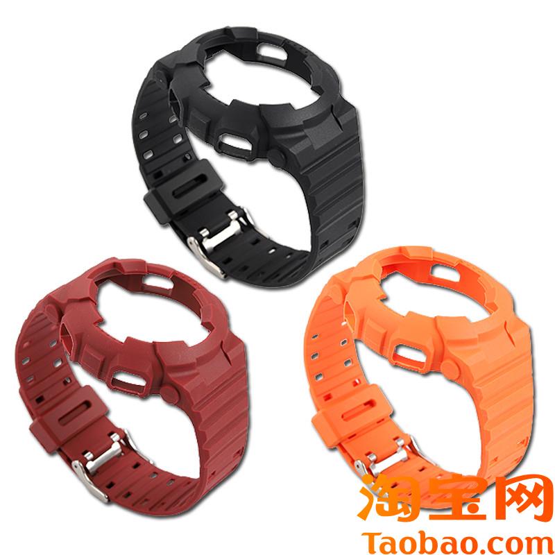 原装适用卡西欧GA-100110120系列改装硅胶表带表壳一体式套装