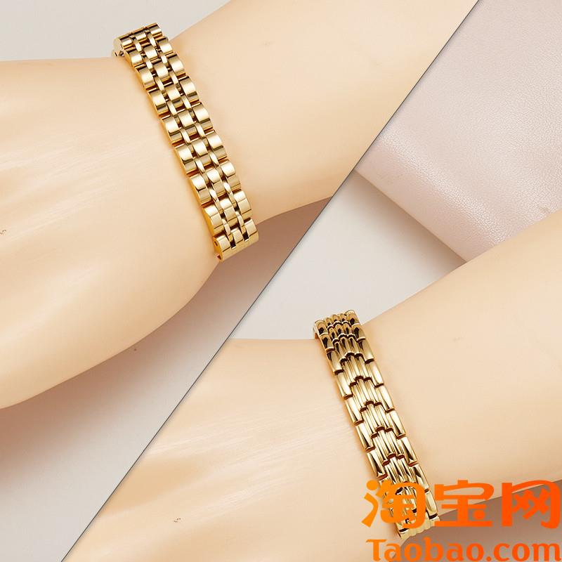 原装适用小尺寸手表带女阿玛尼满天星ck浪琴罗拉小金表不锈钢精钢