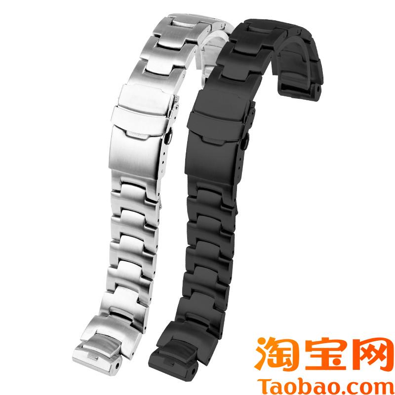 原装适用男实心精钢表链卡西欧PRW-3100/3000/6100/6000金属表带1