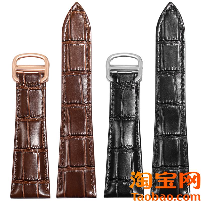 原装适用卡地亚坦克真皮手表带卡历博牛皮带伦敦SOLO配件男女2325