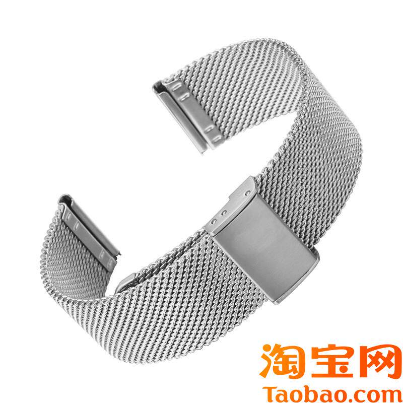 原装适用精钢表带阿玛尼ck天王欧米茄蝶飞典雅米兰网带男182022mm