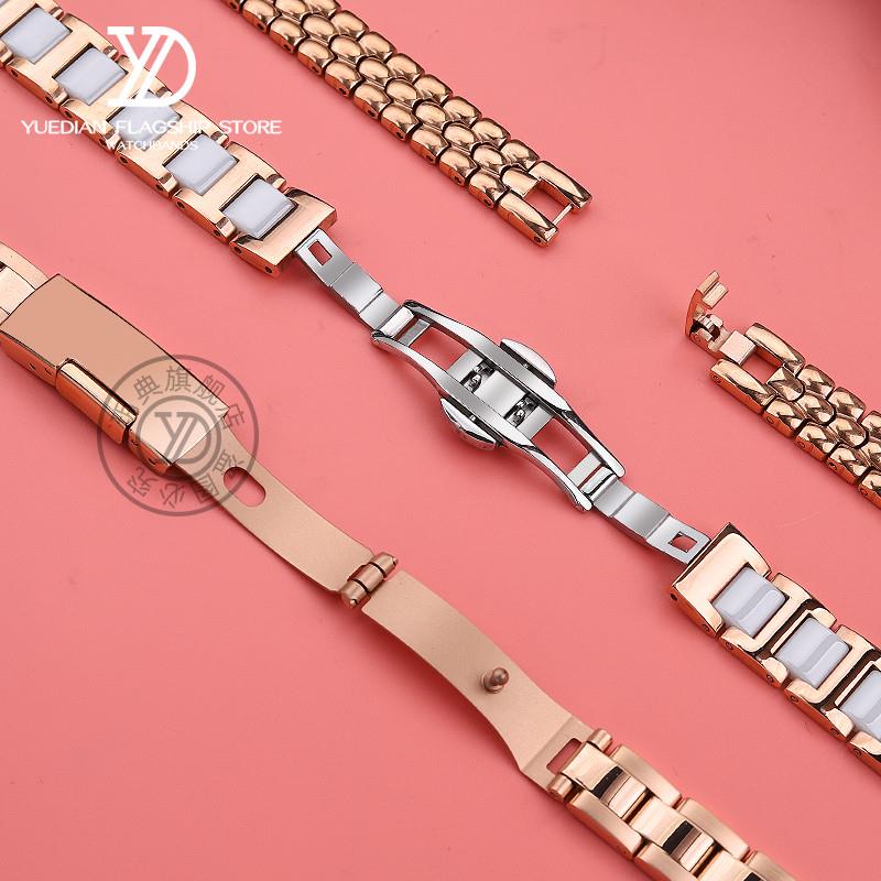 原装适用DW丹尼尔惠灵顿实心钢带罗拉小绿表满天星陶瓷手表带10mm