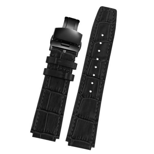 原装适用真皮手表带男飞亚达星际系列太空飞船酷黑DGA35001DGA350