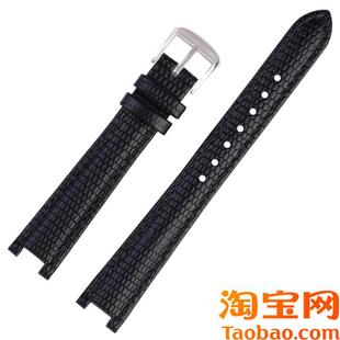 原装适用凹型真皮手表带卡西欧SHE-4523女款皮表链14mm凹口8mm针