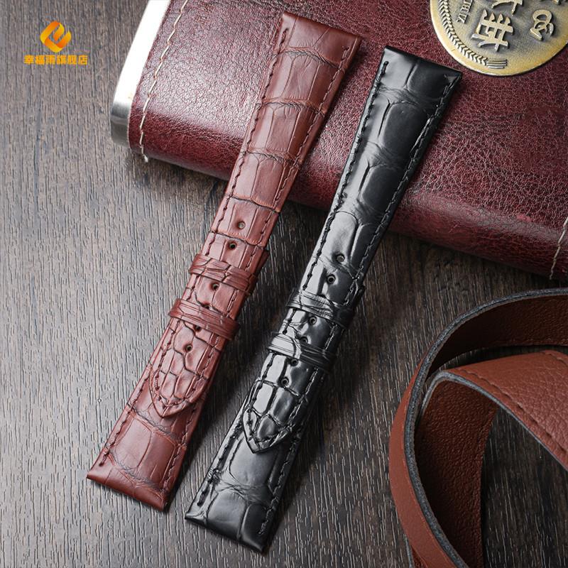 原装适用PP翡丽铂金计时腕表5905P鳄鱼皮手表带男士真皮表链20mm