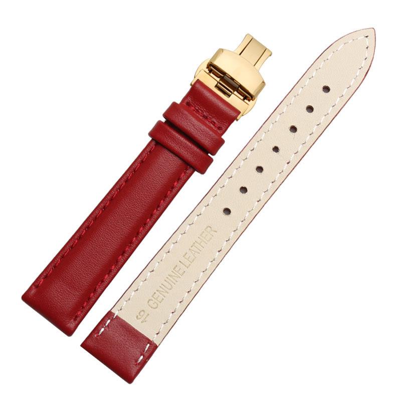 原装适用飞亚达花语四叶草女表带LA8262LA802008真皮表链141618mm