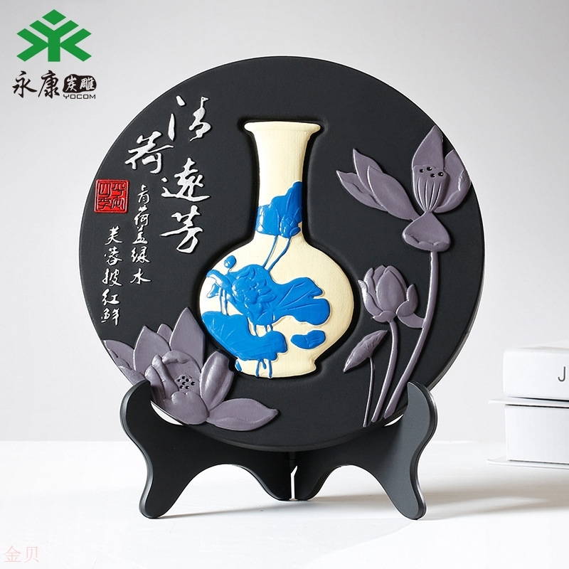 活性炭炭雕树脂工艺品加工四季平安时尚礼品新奇特礼品家居摆件