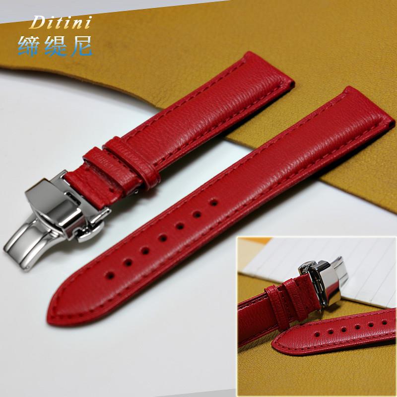 适用原厂真皮手表带羊皮飞亚达花语LA8262LA802008.pws女时尚皮带