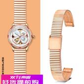 适用原厂飞亚达手表带女钢带四叶草摄影师印系列LA8262 8562金属