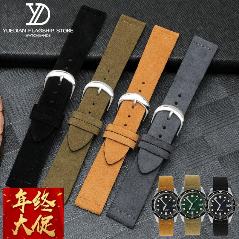 适配豪利时磨砂真皮手表带nomos诺莫斯天美时天王DW表链男18 20mm
