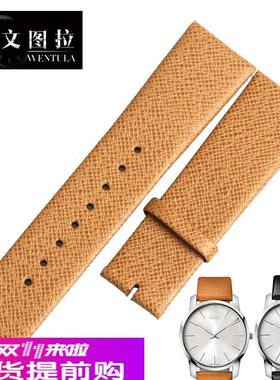 适用原厂真皮表带CK手表K2G211/K2G231表带22/16mm橙色男女K2G