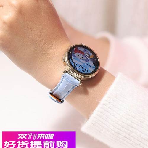 适用原厂适用华为GT5/gt5pro真皮表带头层牛皮watch5/4快拆男女士