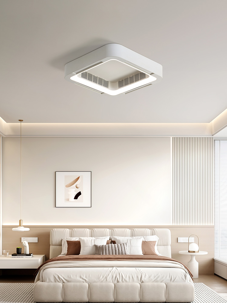 现代卧室无叶片吊扇灯，简易餐厅隐形吊扇灯，护眼主卧室吊扇一体