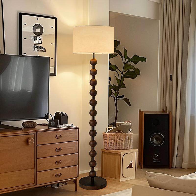 中古落地灯客厅沙发旁法式复古实木高级感氛围灯侘寂风卧室装饰灯