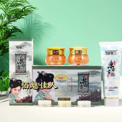 雪肤娇兰东方古韵二件套二合一 早日霜晚霜保湿嫩肤娇兰丝曼