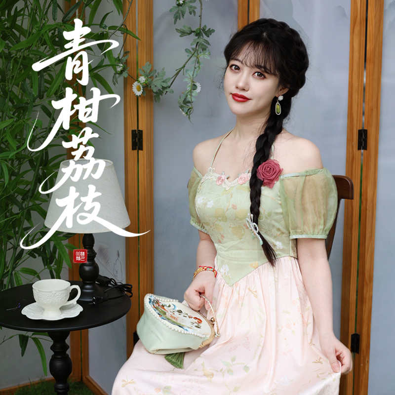 听月小筑【青柑荔枝】原创女春夏显高显瘦显白国风新中式连衣裙
