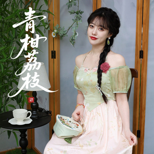 听月小筑【青柑荔枝】原创女春夏显高显瘦显白国风新中式连衣裙
