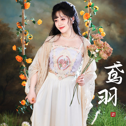 听月小筑【鸢羽】原创女春夏百搭内衬半身连衣裙国风新中式非汉服