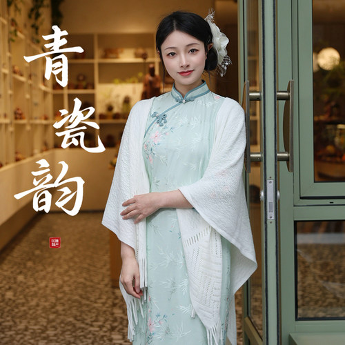 听月小筑【青瓷韵】原创女春夏旗袍连衣裙显瘦国风新中式非汉服