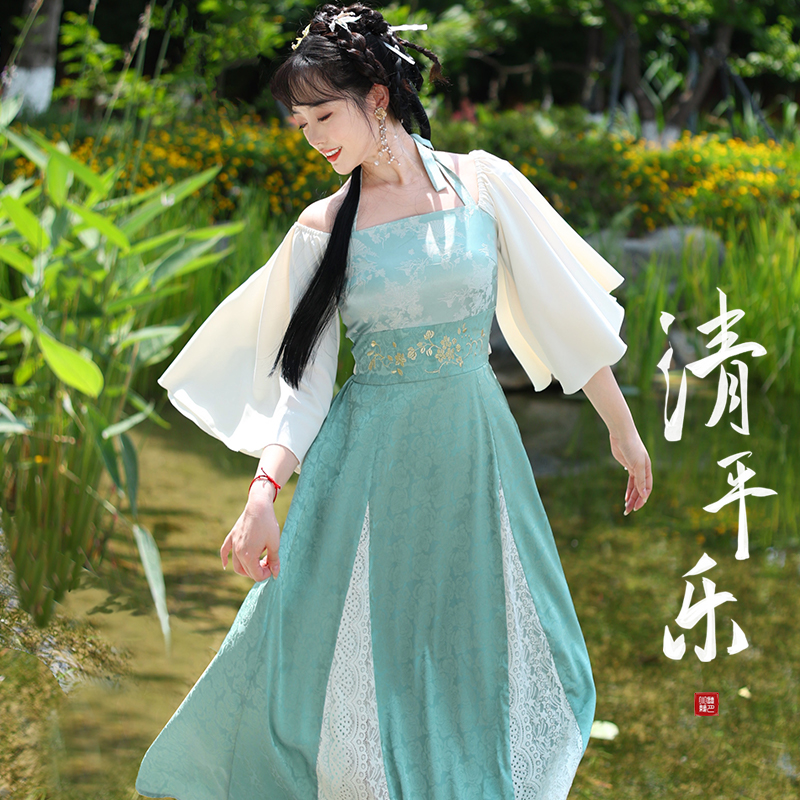 听月小筑【清平乐】原创女春夏连衣裙汉元素国风新中式改良汉服