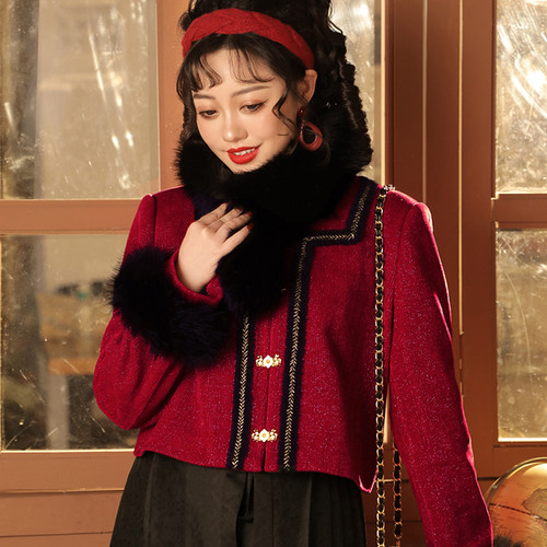 听月小筑【繁花如梦】原创女小香风外套织金马面裙新中式国风汉服