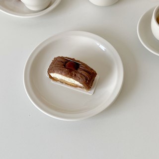 奶白色系列餐具/窄边盘 平盘圆盘早餐盘厚实甜品餐厅店用ins韩式