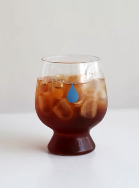 蓝色水滴玻璃杯咖啡杯茶杯创意水杯高硼硅玻璃杯耐高温可开水