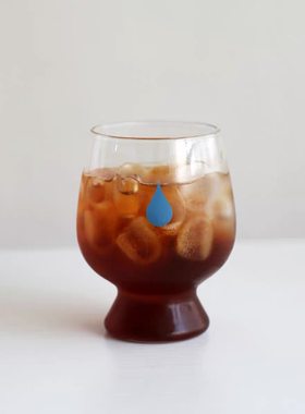 蓝色水滴玻璃杯咖啡杯茶杯创意水杯高硼硅玻璃杯耐高温可开水