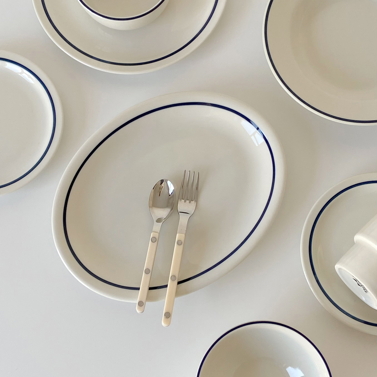 7寸早午餐盘Tuxton陶瓷线条深蓝