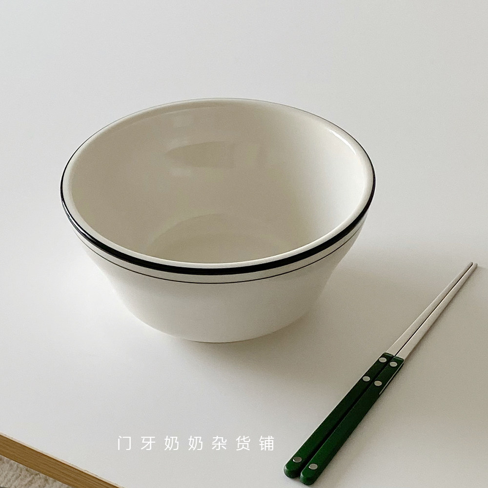 ins博主同款线条陶瓷大碗泡面碗汤碗沙拉碗螺狮粉碗家用餐厅用,餐饮具,碗,淘宝优惠券,粉丝福利购,淘宝优惠卷