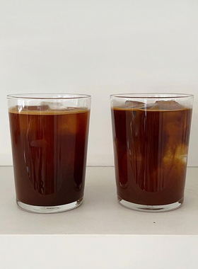 直身进口钢化玻璃高杯大容量耐热美式拿铁咖啡店用家用水杯果汁杯