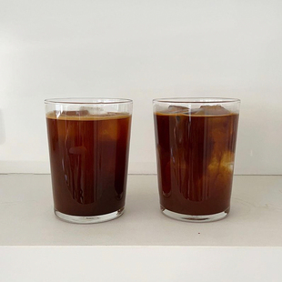 拿铁咖啡店用家用水杯果汁杯 直身进口钢化玻璃高杯大容量耐热美式