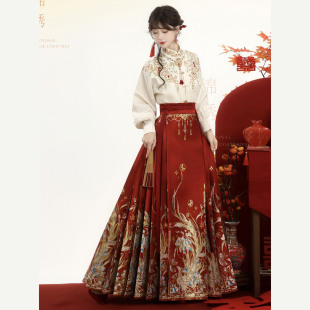 婚服敬酒服2025新款 茗月萱 新中式 原创汉服织金马面裙套装 锦绣