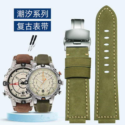 适配timex天美时潮汐复古表带T2N721/DT2N720/TW2T76500真皮手表