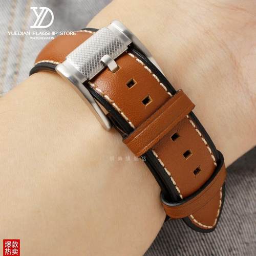 真皮手表带适配fossil化石Q智能FTW1114ME3110FS5R436JR1401皮带