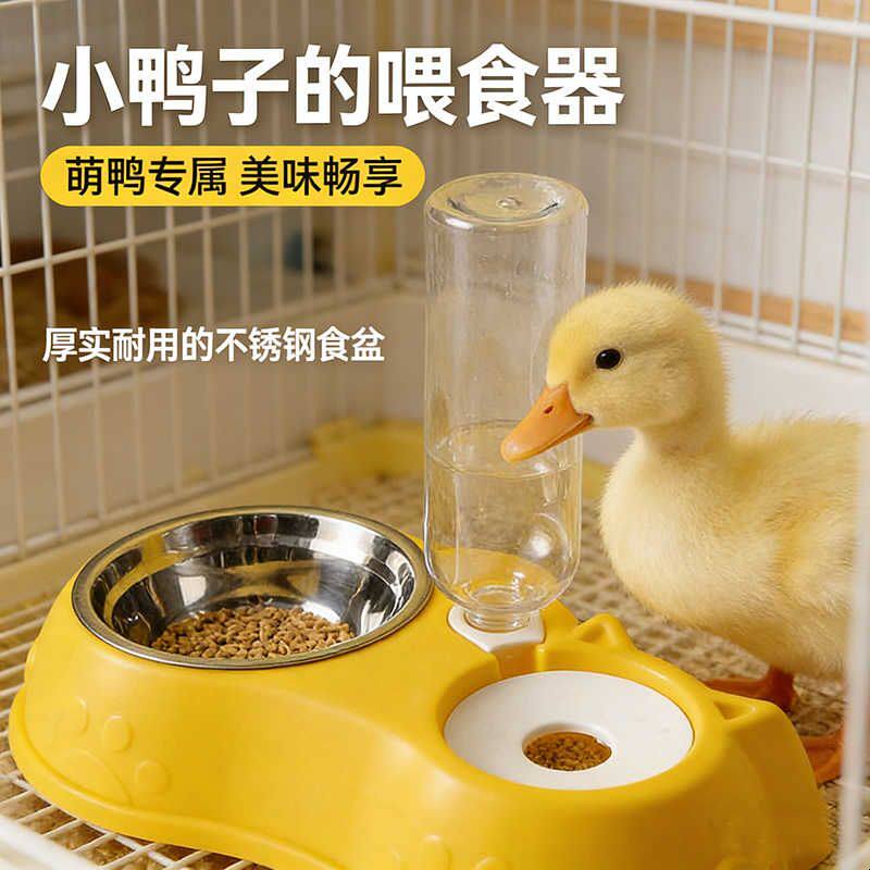 鸭子喂食器饮水器一体自动宠物小鸡柯尔鸭笼子专用食盆饲料碗饭盒