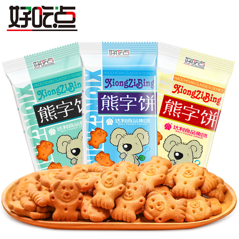 【熊字饼饼干】达利园好吃点115g/袋熊字饼饼干休闲零食宿舍小吃