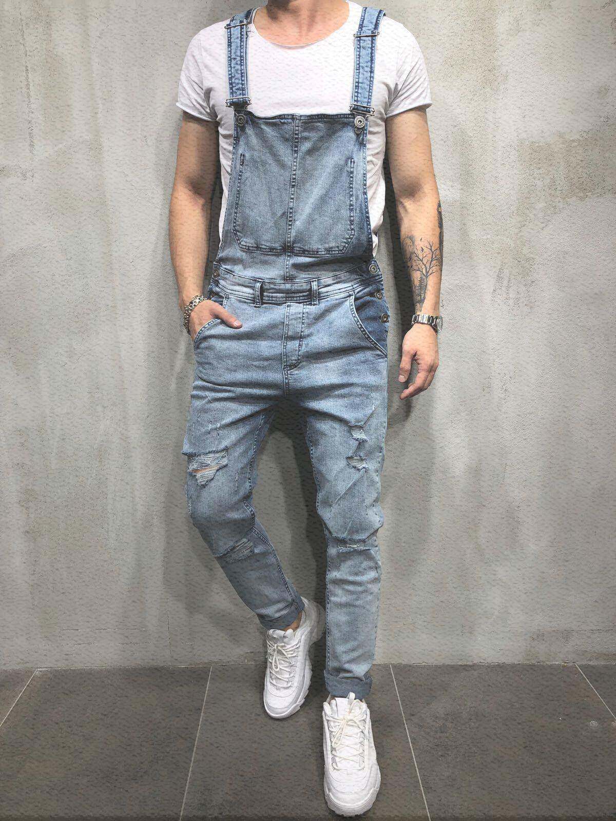 Men 's braces ripped jeans jumpsuit men pants camisole Jeans trousersin the Women's clothing/Boutique , Pants , Casual pants  category - from Buy2taobao.com to provide professional Taobao agent buy service