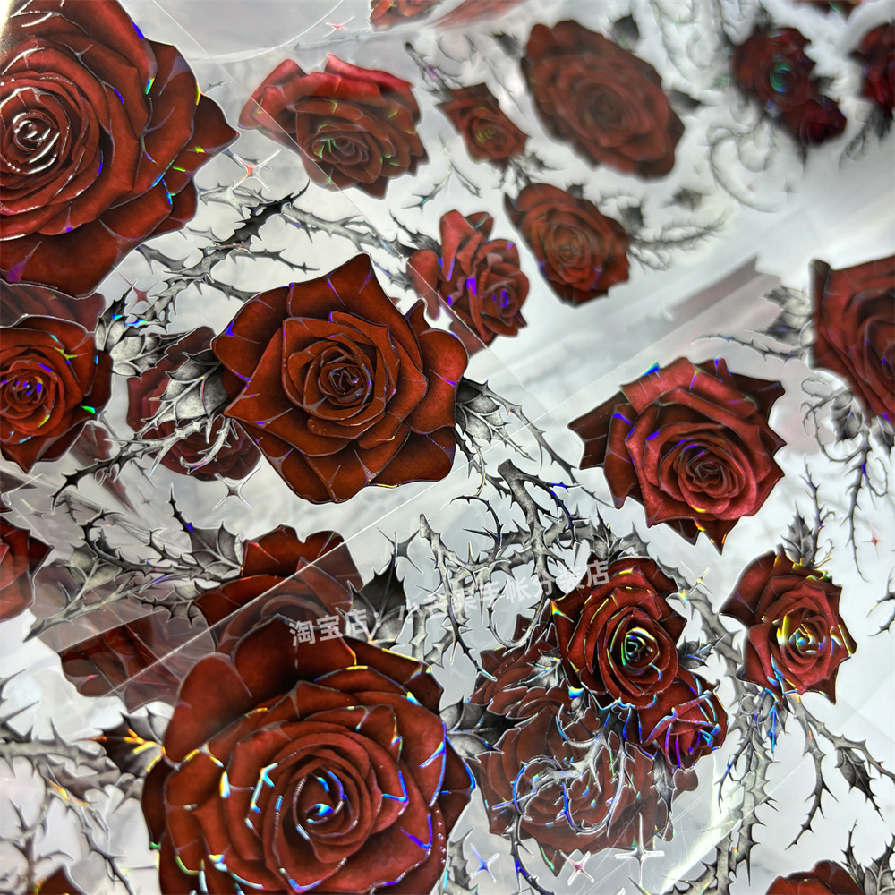 手帐分装胶带暮色荆棘新七天红玫瑰花古风PET素材账流麻贴纸咕卡